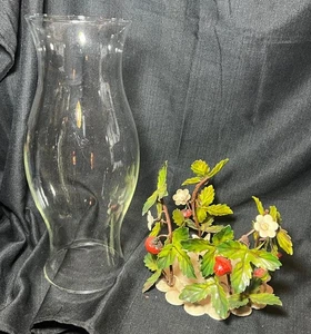 Vintage Italian Tole Painted Wrought Iron Strawberry Hurricane Candlestick Italy - Picture 1 of 20
