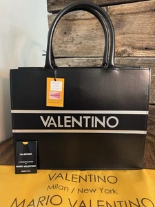 Valentino Meline Leather Tote. NWT Black Leather Purse. Hand Bag - Picture 1 of 11