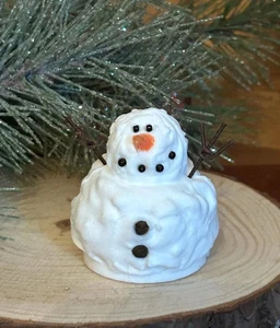 Decorazione candela paffuto pupazzo di neve LED Tealight, operatore a batteria, inverno con tea light - Foto 1 di 4