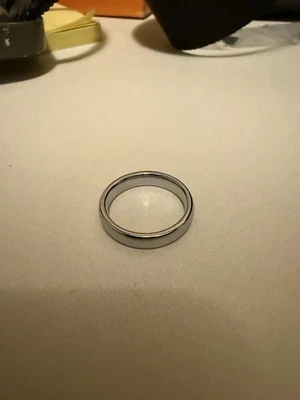 Anillo de plata de carburo de tungsteno - tamaño 6,5-7 Foto 1 de 2