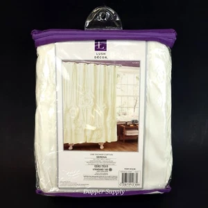 Elegant Shower Curtain Lush Decor Flower Bohemian Ruffle Setena Sc Ivory 72x72" - Picture 1 of 5