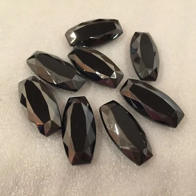 E146 25x12mm Hematita Cristal Truncado Navetas, Tapa Plana con Borde Facetado (8) Foto 1 de 2