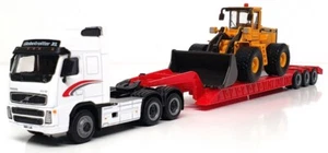 Cararama 1/87 Scale 185001 - Volvo FH12 & L180C Bulldozer - White/Red/Yellow - Picture 1 of 5