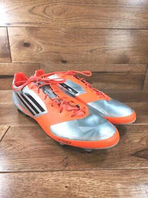 Botines de fútbol Adidas F50 Adizero 2012 plata/naranja XTRX SG SYN V21454 talla 13,5 Foto 1 de 4