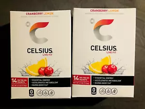 (2) New Boxes CELSIUS On-The-Go Powder Stick Energy Packs/ Cranberry Lemon - Picture 1 of 1