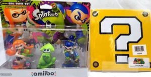 Nuevo en Paquete Nintendo Amiibo Splatoon Figuras Paquete de 3 y Bloque de Preguntas Diario Super Mario - Imagen 1 de 5