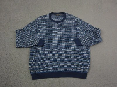 Vintage Tricots St Raphael Sweater Mens Extra Large XL Blue Silk Cashmere Colors - Image 1 of 4