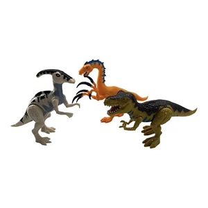 Lot Of 3 Dinosaur Velociraptor Lights And Sounds Roaring Hard Plastic 6 To 7inch - Picture 1 of 8