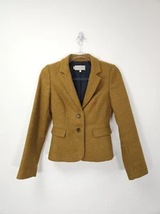 Hobbs Jacket Women's Blazer Size 6 Hackness 100% Wool Tweed Yellow Mustard - Picture 1 of 10