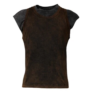 DOLCE & GABBANA T-shirt Brown Cotton Round Neck Sleeveless IT52/US42/XL 750usd - Picture 1 of 6