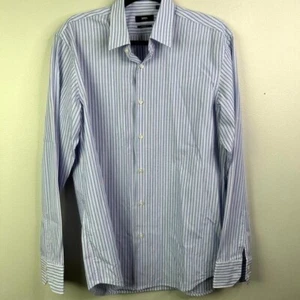 Hugo Boss Men's Blue/Red/White Regular Fit Button Down Shirt Size 16 - 34/35 - Picture 1 of 7