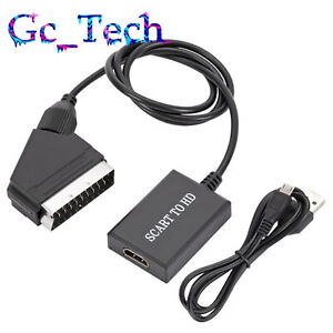 SCART to HDMI Converter Cable SCART > HDMI ** OLD DVD TO HD TV ** Video Adapter