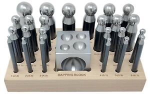 26 Piece Dapping Doming Punch Block Set 2.3 mm to 25 mm Jewelry Making Tool Kit