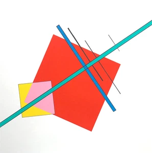 Luigi VERONESI "Composizione 2" , 1997 serigrafia originale firmata 70x70 CM - Picture 1 of 2