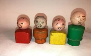 Varilla de colección Fisher Price Little People rara en forma de madera círculo cuadrado - Imagen 1 de 5