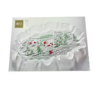 Mikasa Crystal Platter Christmas Dish Oval Serving Dish - Picture 1 of 7