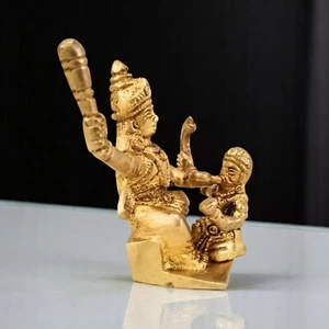 Messing Baglamukhi Mata Idol - Hindu Göttin Statue für Puja, Home & Office Dekor - Bild 1 von 7
