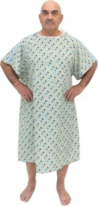 Paquete de 6 vestidos de hospital para hombre - 3XL IV-Ready con bolsillo de telemetría, broches de presión para los hombros - Imagen 1 de 4