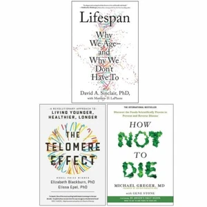 Lifespan Dr David A. Sinclair, Telomere Effect, How Not To Die 3 Books Set NEW - Picture 1 of 4