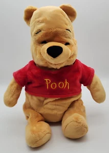 Disney Winnie the Pooh Stuffed Bear Plush Red Velvet Shirt Embossed Pooh 18" - Picture 1 of 6