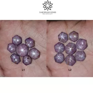 Hermoso Lote de Piedras Preciosas Estrella Rubí Cabujón 6 Rayos Estrella Rubí Hexágono Forma Desigual - Imagen 1 de 3