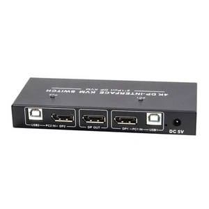 2 x 1 KVM Switch Dual Monitor Displayport 4K 60Hz KVM Switcher 1 Monitors 2 PC - Afbeelding 1 van 12