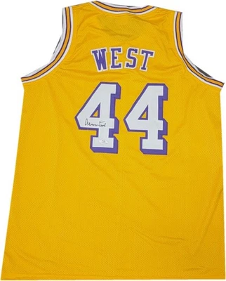 Jerry West Hand Signed Autographed #44 Yellow Jersey Los Angeles Lakers PSA - Image 1 of 4