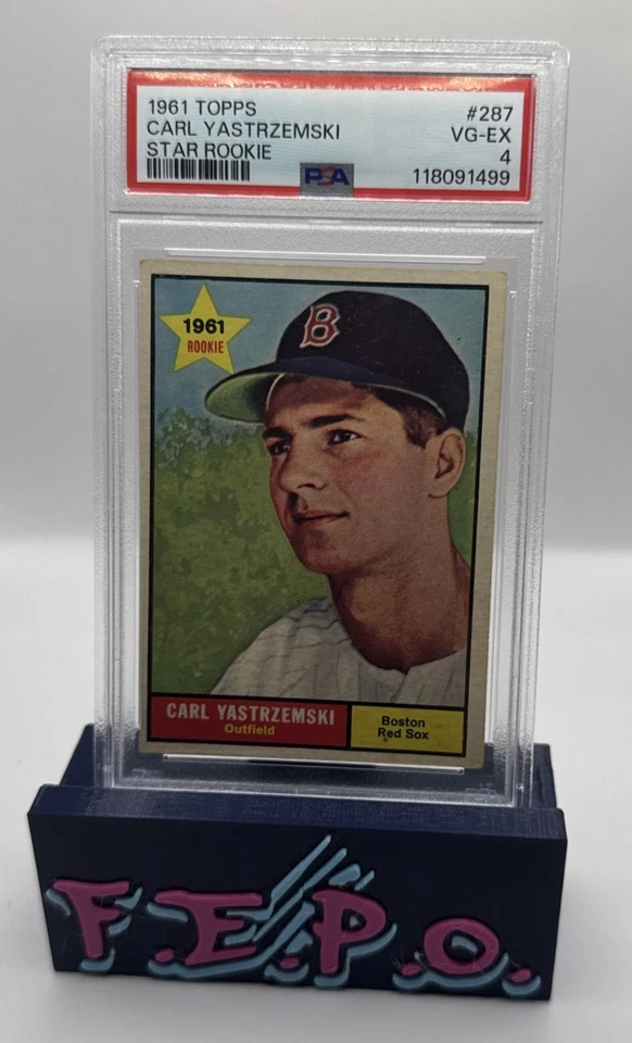 1961 Topps Star Rookie Boston Red Sox Carl Yastrzemski #287 PSA 4 - Image 1 of 2