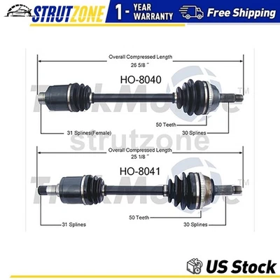 2x Front Left Front Right CV Axle Shaft TrakMotive For 1991-1995 Acura Legend - Image 1 of 3