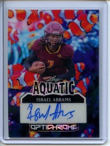Leaf Optichrome Football #A-IA1 Israel Abrams /1 Aquatic Auto - Picture 1 of 2