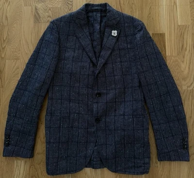 Chaqueta Blazer Lardini Azul Marino Cuadros Tres Botones Talla 48 Foto 1 de 4