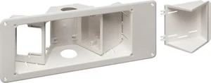 TVB713 3-Gang Angled TV Box Recessed Outlet Wall Plate Kit, White, 1-Pack - Picture 1 of 2