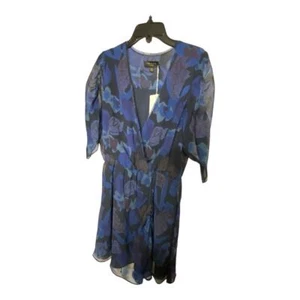 Ted Baker Mini Abito Donna 3 Julea Increspato Dettagli Maniche Blu Mezza Manica Nuovo con etichette - Foto 1 di 5
