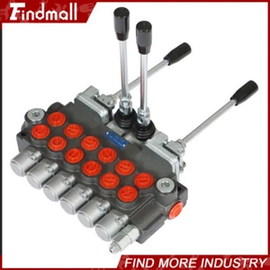 Hydraulic Backhoe Directional Control Valve w/ 2 Joysticks, 6 Spool, 11 GPM - Picture 1 of 20