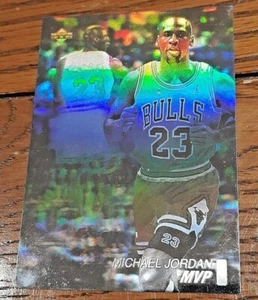 MICHAEL JORDAN-1991 UPPER DECK MVP HOLOGRAM INSERT 🏀 BASKETBALL CARD BULLS #AW4 - Picture 1 of 5