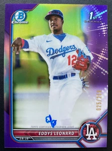 2022 Bowman Chrom Prospect Auto Lila Refraktor EDDYS LEONARD #CPA-EL/250 - Bild 1 von 2