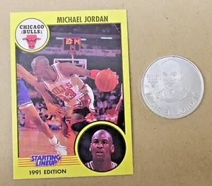 NBA 1991 Starting Lineup Michael Jordan Collector Card & Coin - Picture 1 of 6