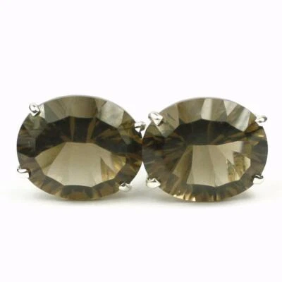 Дымчатый кварц, серьги из стерлингового серебра 925 пробы, SE202 - Изображение 1 из 4