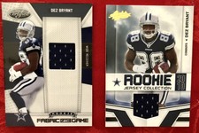 (2 Cards) DEZ BRYANT 2010 Panini Fabric of The Game #9, 2010 Absolute Rookie #11