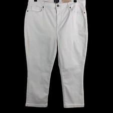 NYDJ Chloe Women's 5-Pocket Capris Optic White Size 16 Capri Crop