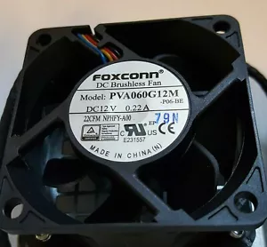 New Genuine FOXCONN PVA060G12M Fan 60X60X25MM 12V 0.22A 4Pin fan NPHFY CN-0NPHFY - Picture 1 of 8