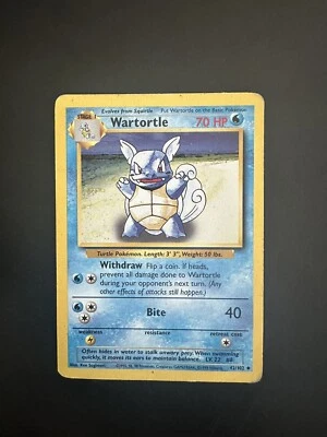Pokémon Card Wartortle 63/130 Base Set 2 Uncommon WOTC - Image 1 of 2