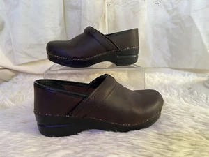 DANSKO Professional Brown Oiled Leather Clogs Women's Size 37 US 6.5 - 7 - Picture 1 of 11