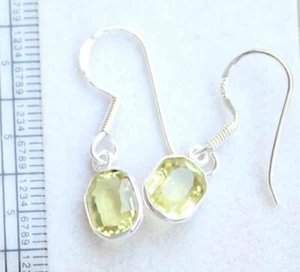 Pendiente de joyería de plata de ley 925 con piedras preciosas de cuarzo limón natural de 8,30 quilates - Imagen 1 de 2