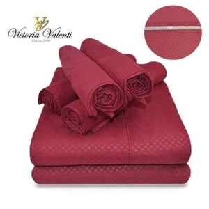6 Piece of Premium King Sheet Set, 1800 counts & Deep Pockets - Super Soft - Red - Picture 1 of 6