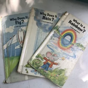 VINTAGE 1980's JUST ASK BOOKS WHY & WHAT SCIENCE HOMESCHOOL Rainbow, Fly, Rain - Picture 1 of 4