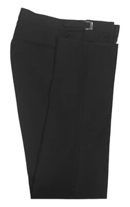 Boys Fitted Black Dress Pants Flat Front with Adjustable 20-21" Waist - Picture 1 of 2