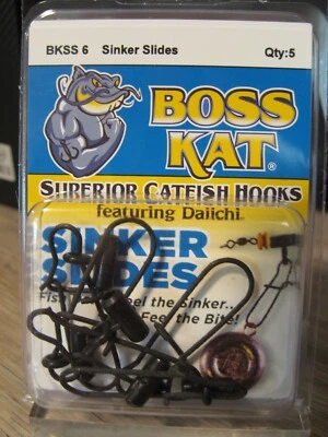 5 Boss Kat Sinker 滑梯 BKSS 尺寸 6 黑色 有助于保护结 — 第 1/4 张图片