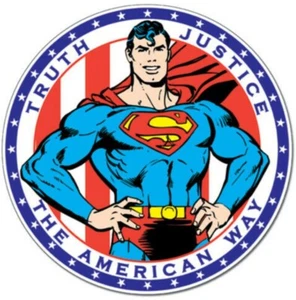 Superman Verdad Justicia El Americano Salidas 300mm Metal Redondo Pared Letrero - Imagen 1 de 1