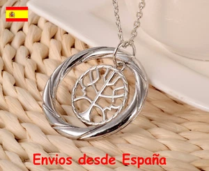 Collar con colgante de Árbol de la vida en tono plateado 0050 - Imagen 1 de 1